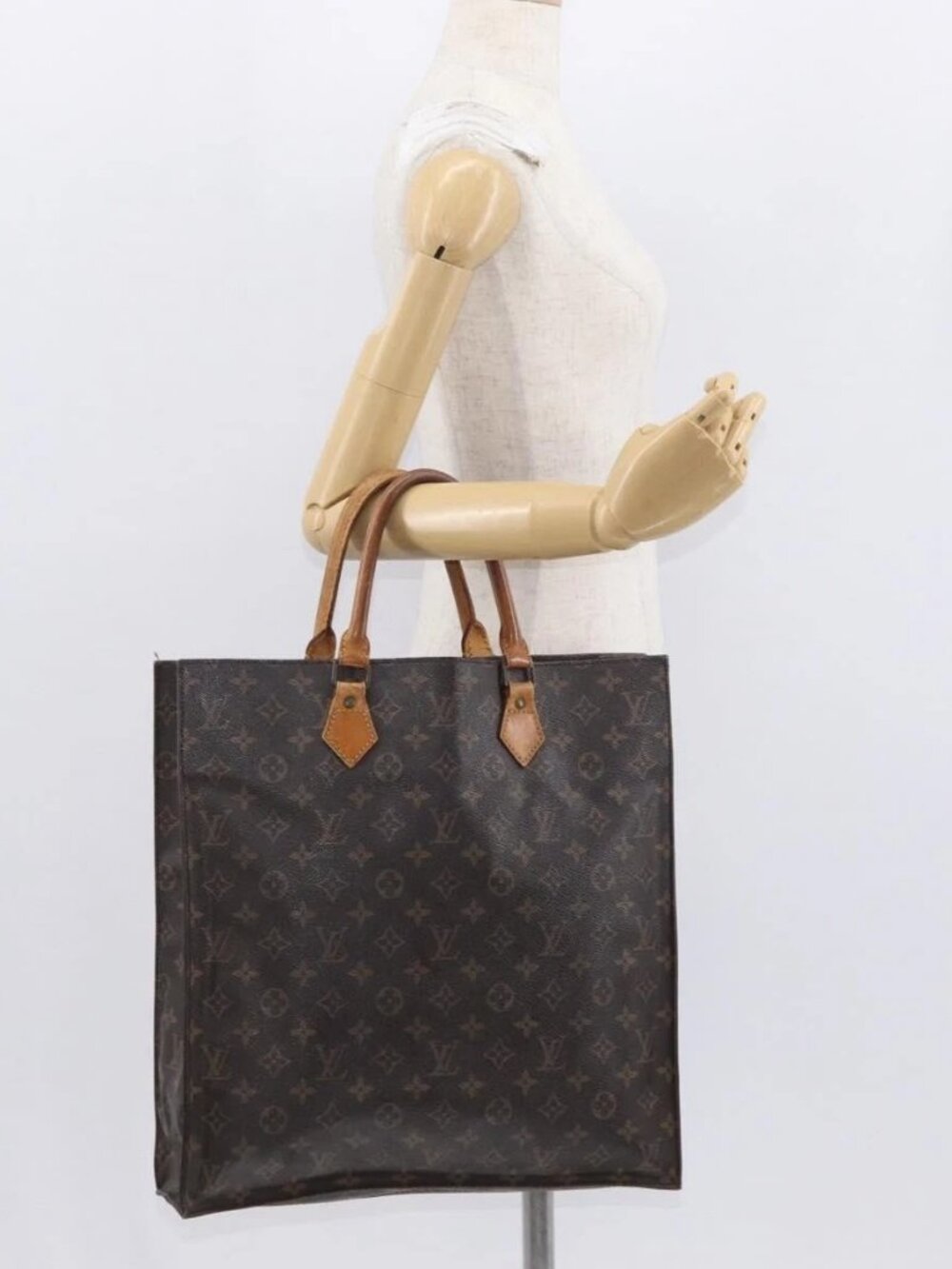 LOUIS VUITTON Monogram Sac Plat Hand Bag M51140 LV Auth bs32286